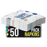 Exquisite Blue Birthday Print Paper Luncheon Napkins - 50 Ct.